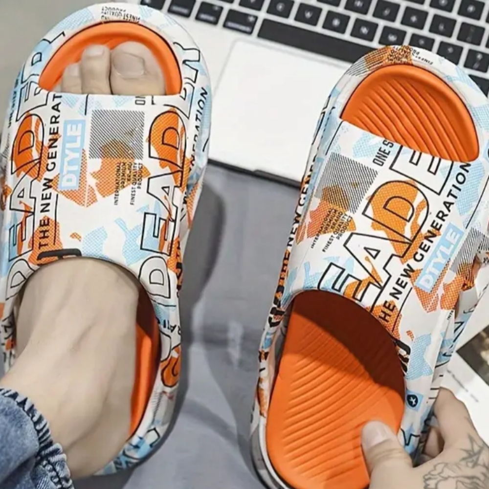 Unisex trendy Street style ultra soft slides.